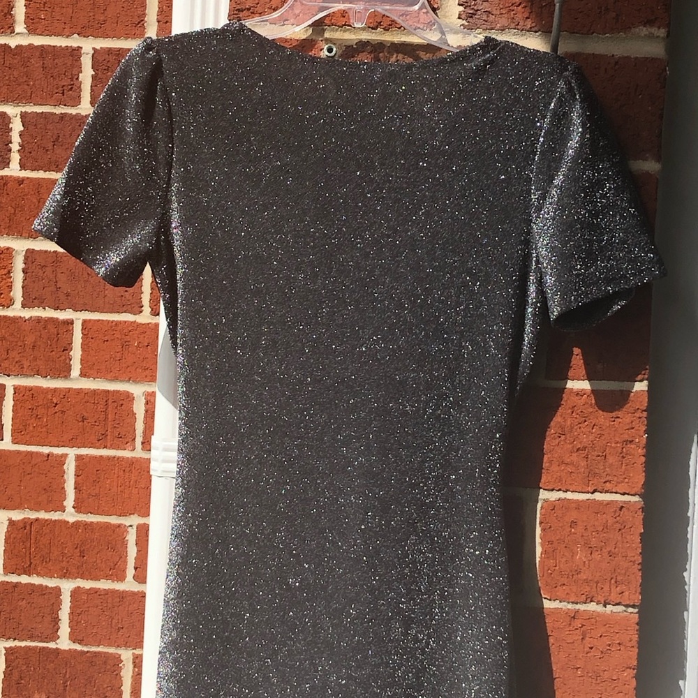 APRICOT Black Shimmer Mini Dress —#063 - Picture 14 of 15